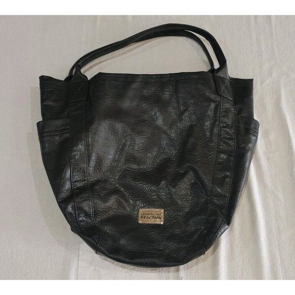Kenneth Cole Reaction Black Textured PVC Shoulder Bag